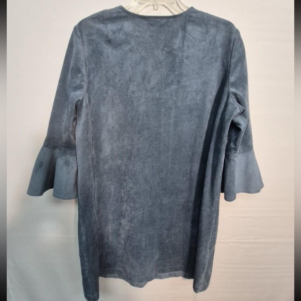 NWT BCBGMaxAzria Cartier Suede Bell Sleeve Soikt Neck Shift Dress    Sz L - Picture 3 of 4